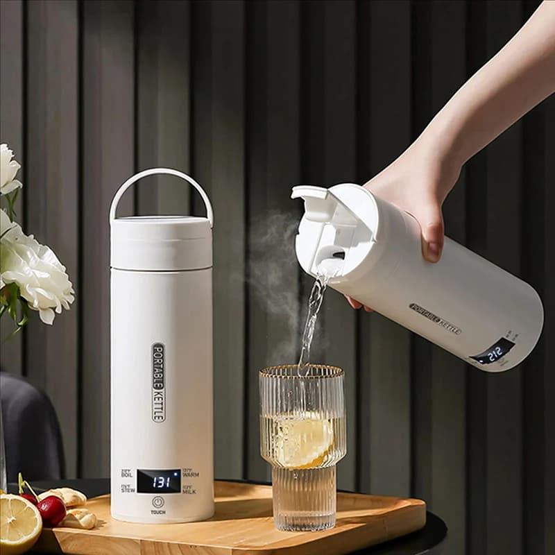 4-Temperature Electric Kettle, Thermos Portable Water Heater, Hot Water Cup 220V 110V