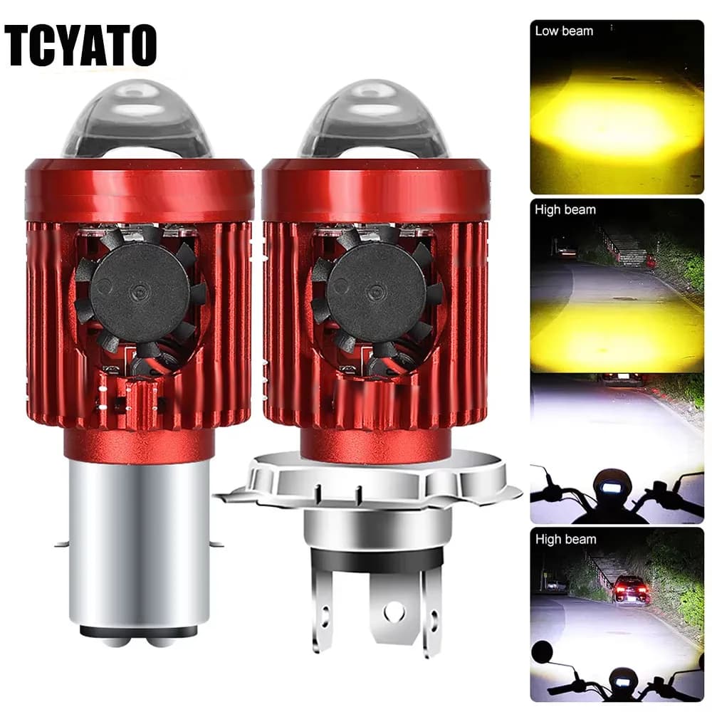 10000LM H4/H6 12V LED Lampadina per fari moto Faretti per moto Lente CSP Bianco Giallo Hi Lo Lampada Accessori per scooter Fendinebbia