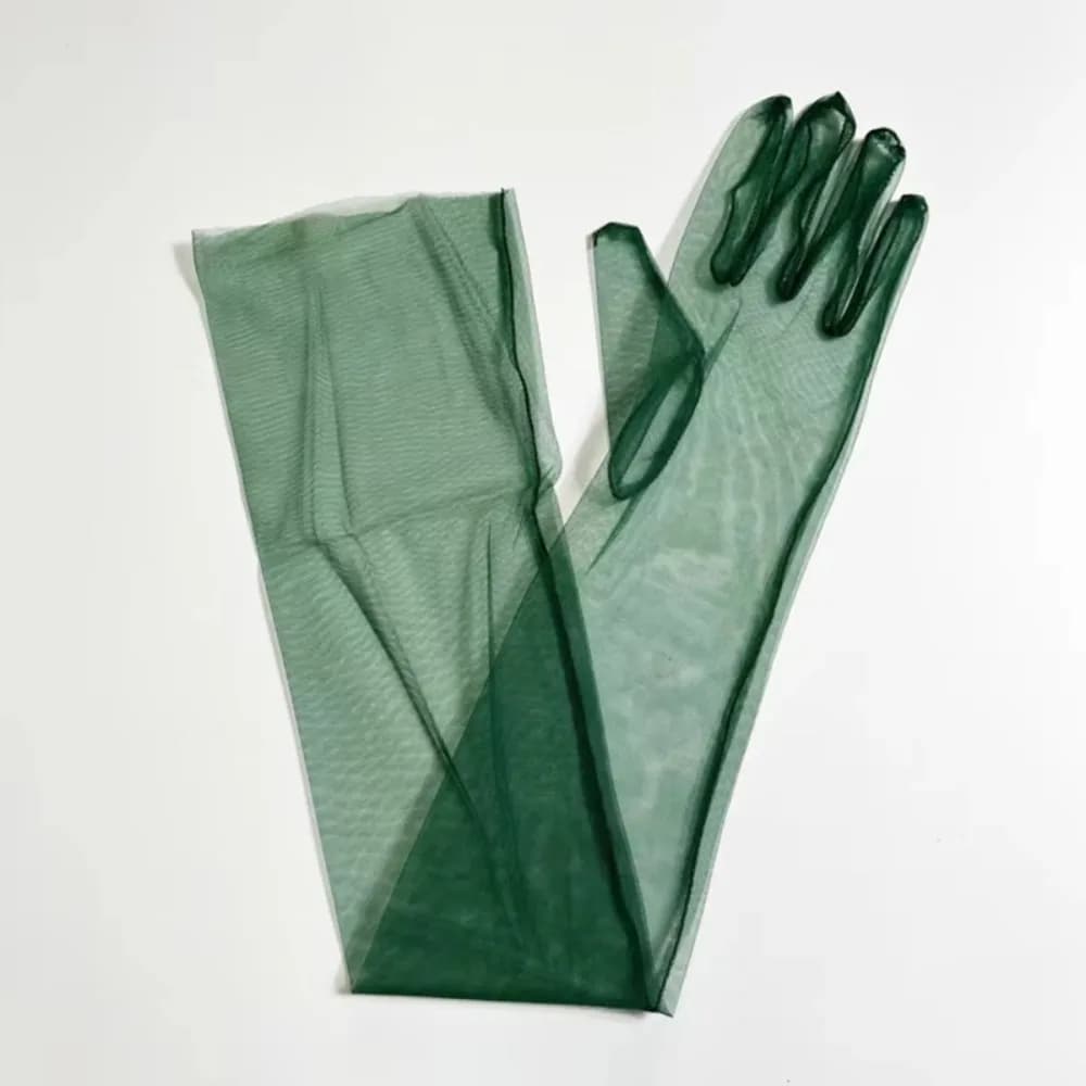 Fashion 70cm Long Sheer Gloves Ultra Thin Stretchy Mesh Elbow Gloves Full Finger Mittens Halloween Accessory