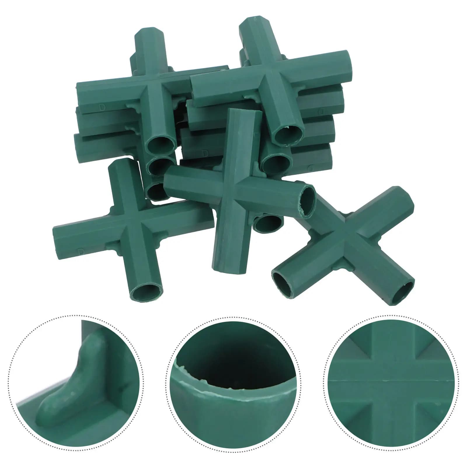 10 Pezzi Connettori a Croce a Quattro Vie per Pali da Serra, Giunti per Tubi in PVC da 16mm per Strutture da Giardino, Teli Ombreggianti e Tralicci