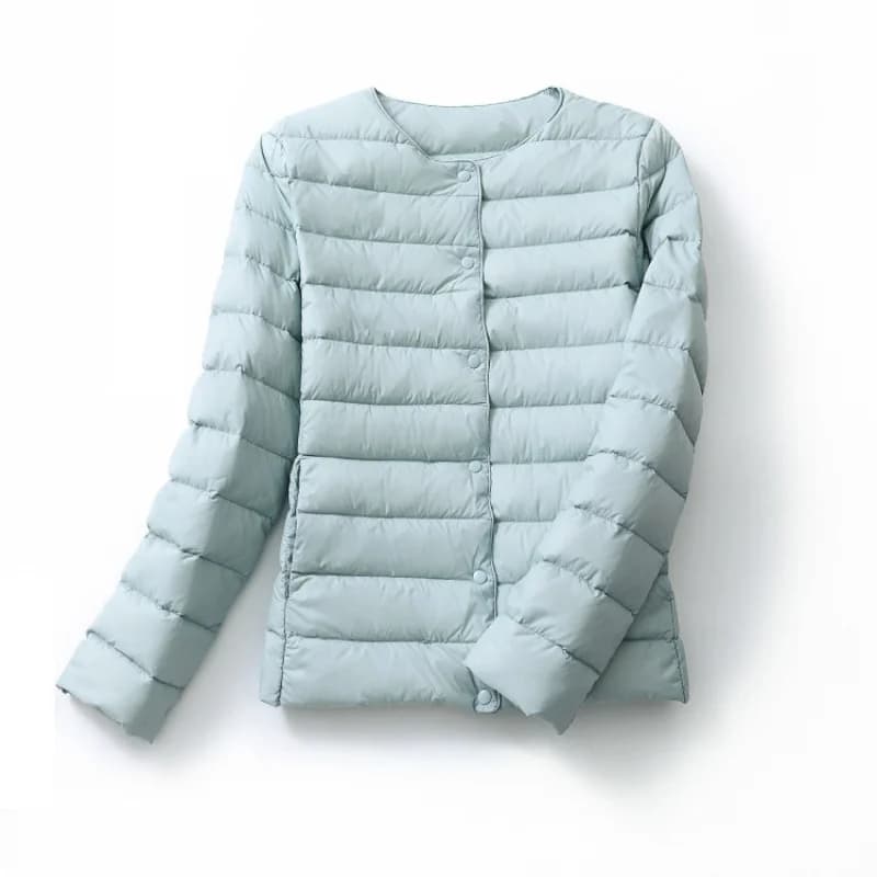 Piumino corto autunno e inverno da donna Elegante abbigliamento da pendolare All-match Madre girocollo con scollo a V Due capi 2025 Nuova giacca
