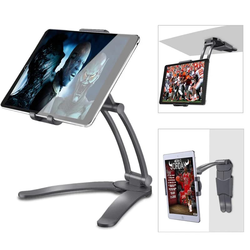Supporto per Tablet da cucina supporto per Tablet da parete per scrivania adatto per supporti per smartphone con staffa in metallo per Tablet da 5-10.5 pollici di larghezza