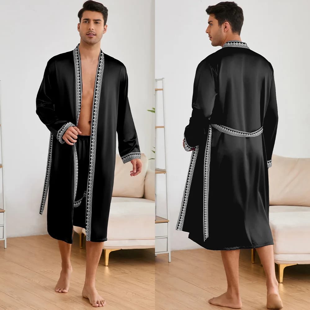 Men's Long Style Baroque pyjamas set, Kimono, Nightdress, Rayon Homewear, Loungewear MY1167