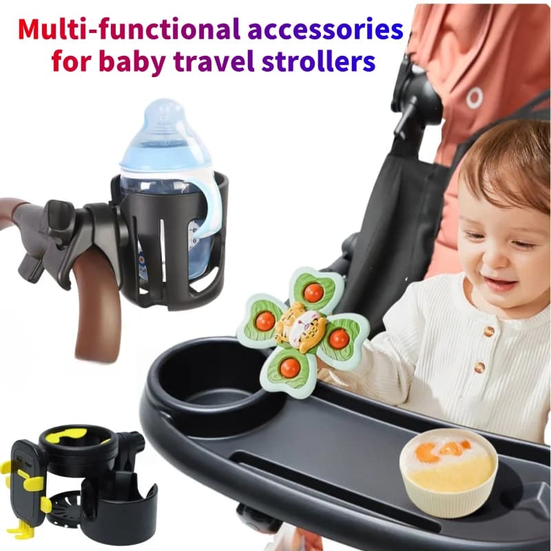 Passeggino, portabicchieri, piatto piano, vassoio staccabile universale, portabicchieri, adatto per viaggi, ombrellone per auto, vivavoce, B