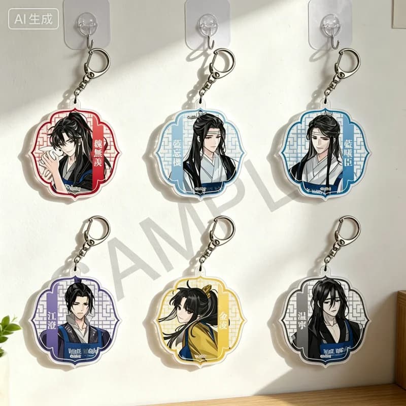 Mao Dao Zu Shi Grandmaster of Demonic Cultivation Wei Wuxian Lan Wangji 6cm Acrylic Pendant Keychains bag charm Display
