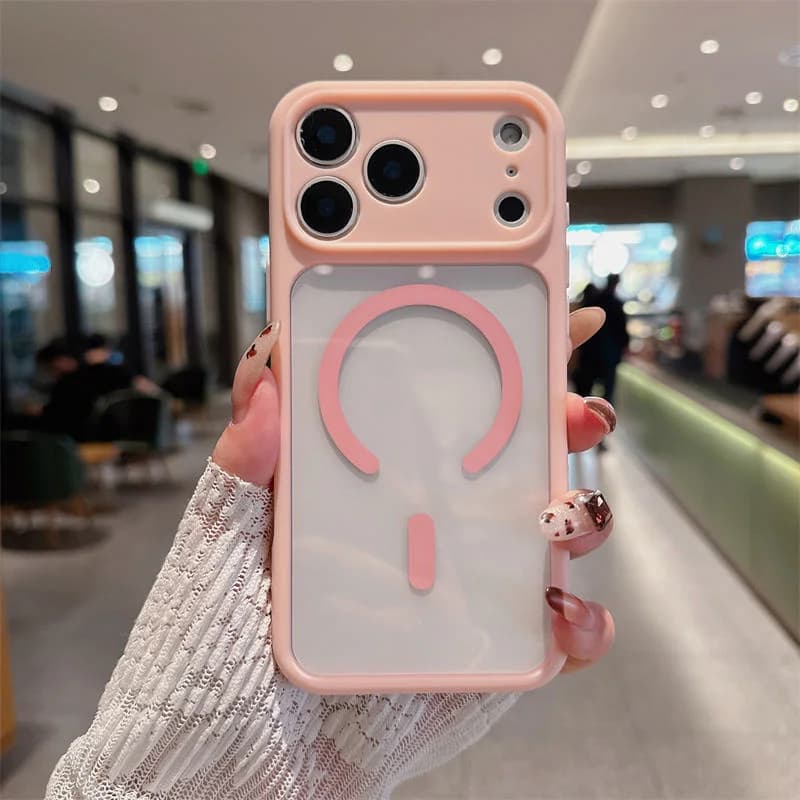Simple Transparent Shockproof Cases for MagSafe For iPhone Air 17 16 15 14 Plus Pro Max Magnetic Charge All-inclusive Lens Cover