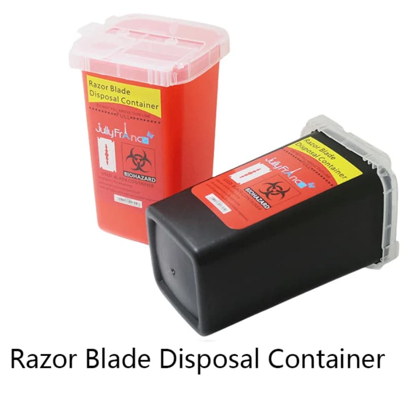 Salon Trash Storage Box Barbershop Hairdressing Waste Blade Storage Box Sharp Eyebrow Trimmer Collection Processing Container
