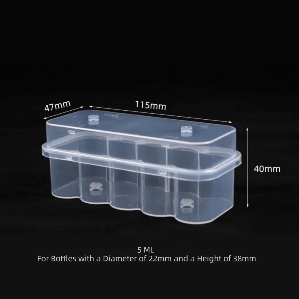 Fial container 3/5/7/10mL with 2/10/24 Parts, Transparent plastic box for Microtubes, for Freezer, Supplies for Diabetics