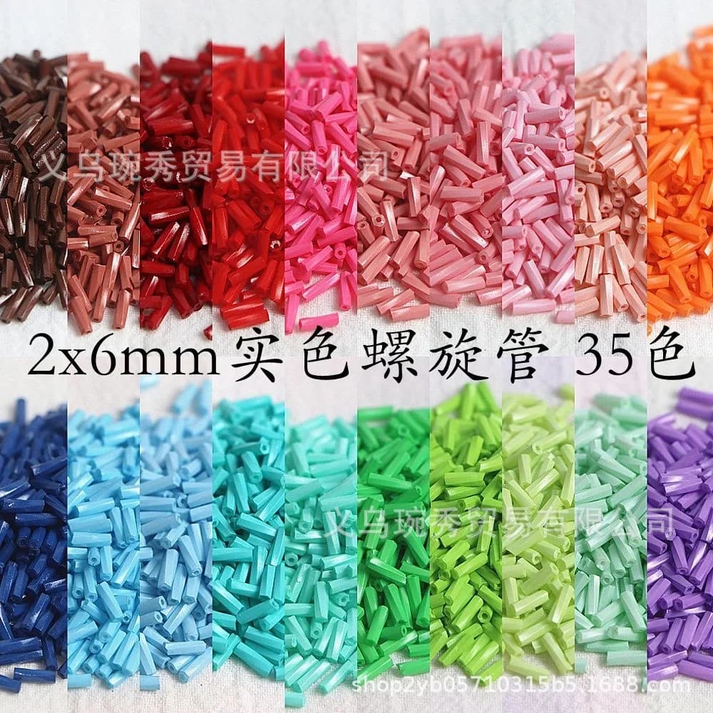 260 perline tubo di colore solido 2x6mm perline di vetro intrecciate perline di semi a spirale braccialetto fai da te abito di gioielli che realizza accessori di abbigliamento