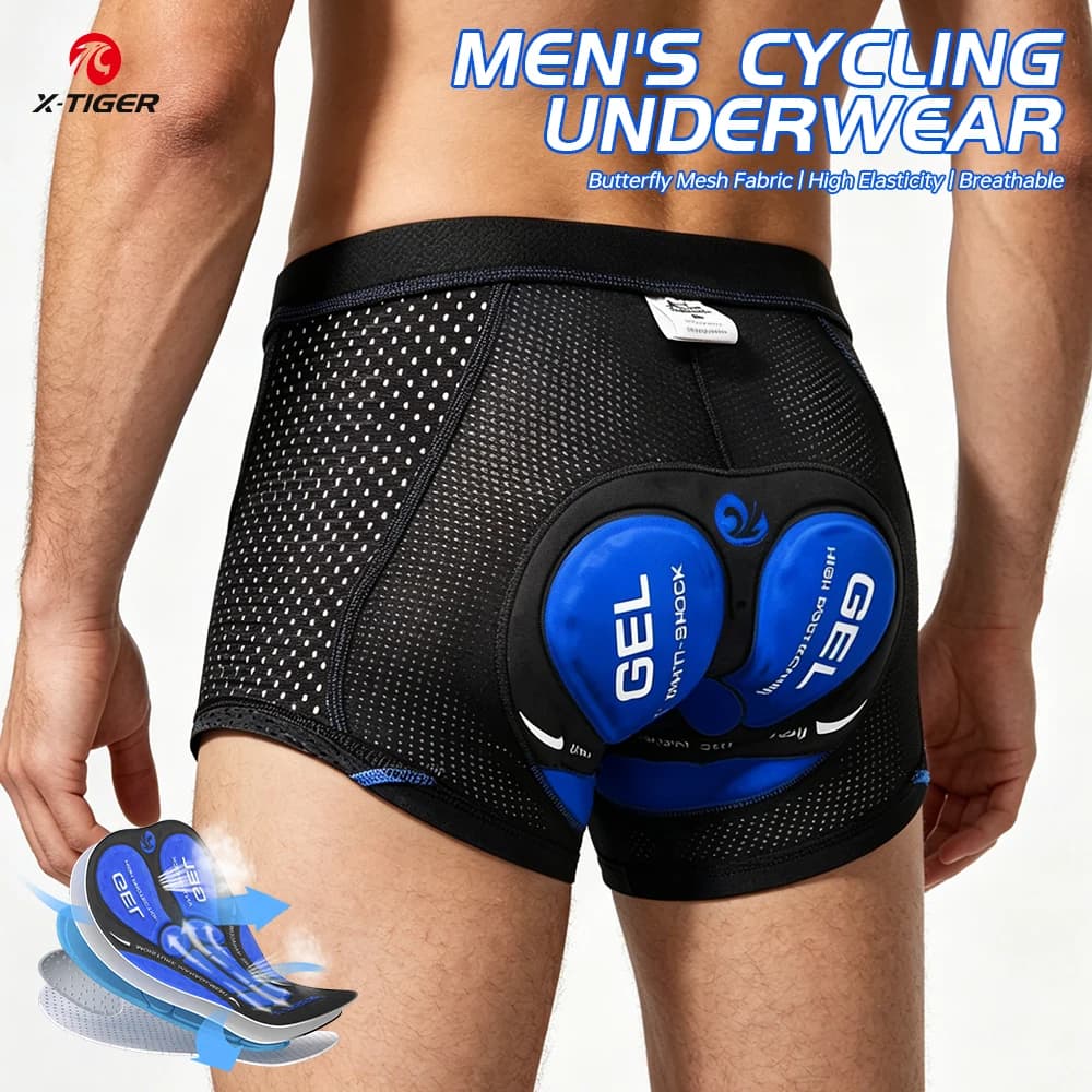 X-TIGER Men's Underwear Cycling Shorts 5D Gel Pad Bike Shorts Breathable Bike Shorts Bike Shorts MTB