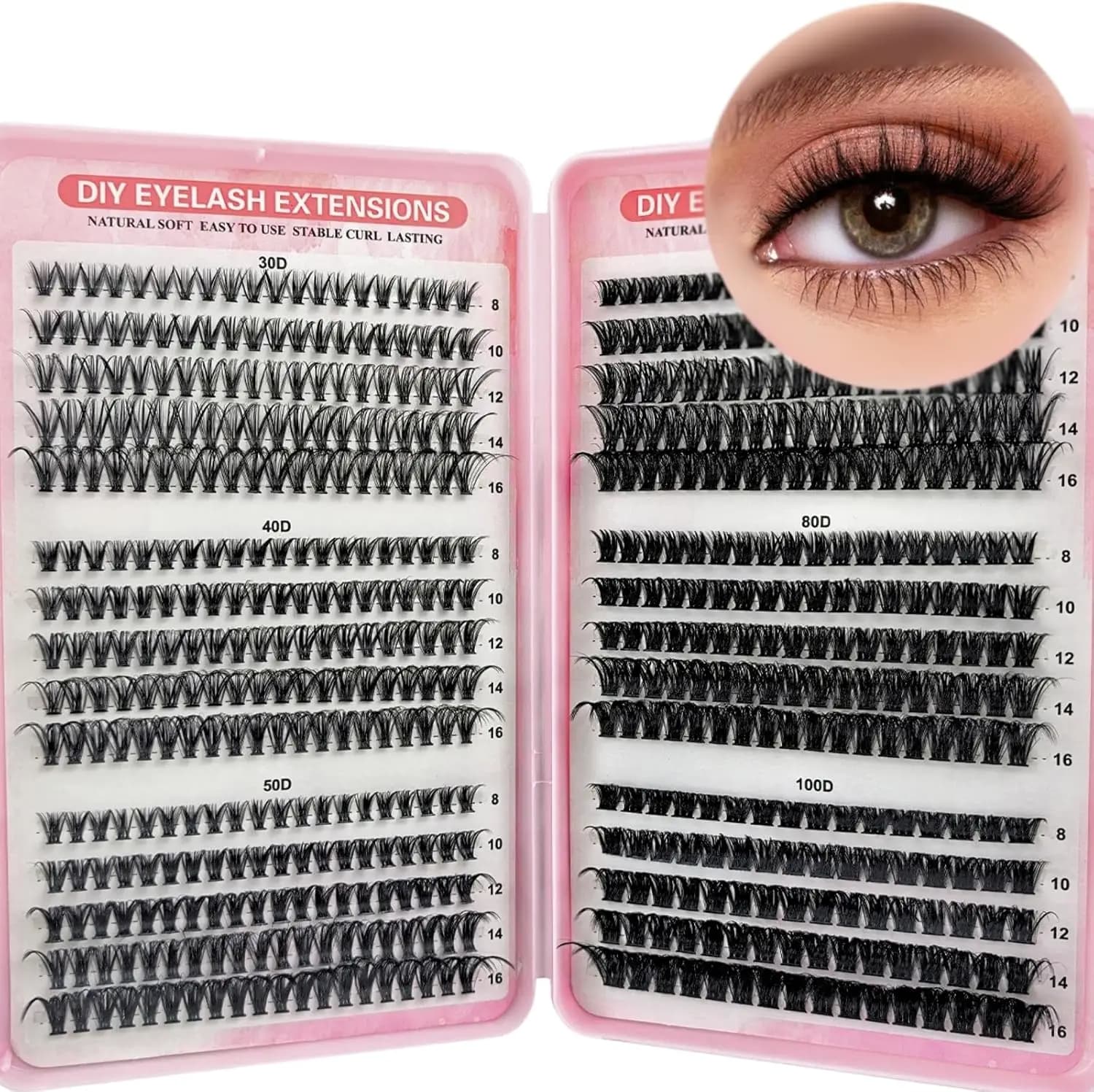 Extension ciglia individuali 30-100D C Curl Ibride per principianti