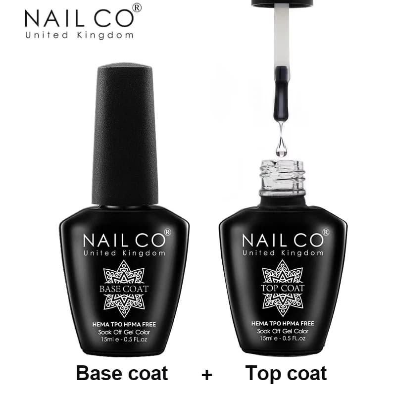 NAILCO 15ml Top Coat e Base Coat Art Design Gel Smalto per unghie UV LED Soak Off Gel Decorazione per unghie Vernice per unghie