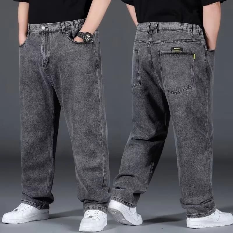 Jeans oversize da uomo Pantaloni jeans maschili Pantaloni in denim Jean da uomo di grandi dimensioni Baggy Y2k Cargo da uomo Nero Nuovi pantaloni a gamba larga