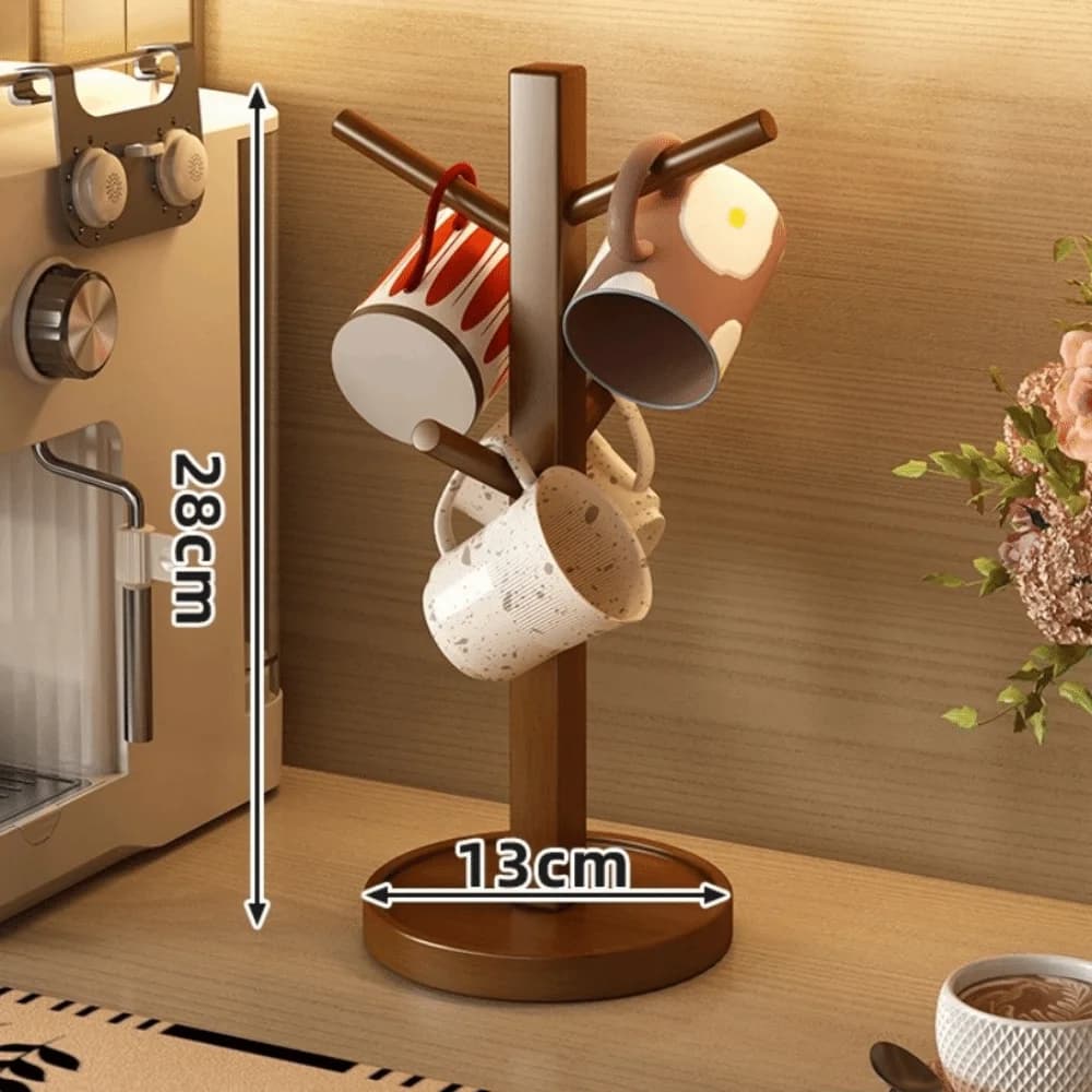 Tree Shape Coffee Mug Holder 4/6 Hooks Space Saving Mug Hanging Display Rack Hanging Display Multi-functional