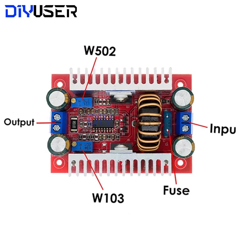 DIYUSER DC-DC 400W 15A modulo convertitore Boost Step-up alimentatore a corrente costante Driver LED caricabatterie da 8.5-50V a 10-60V