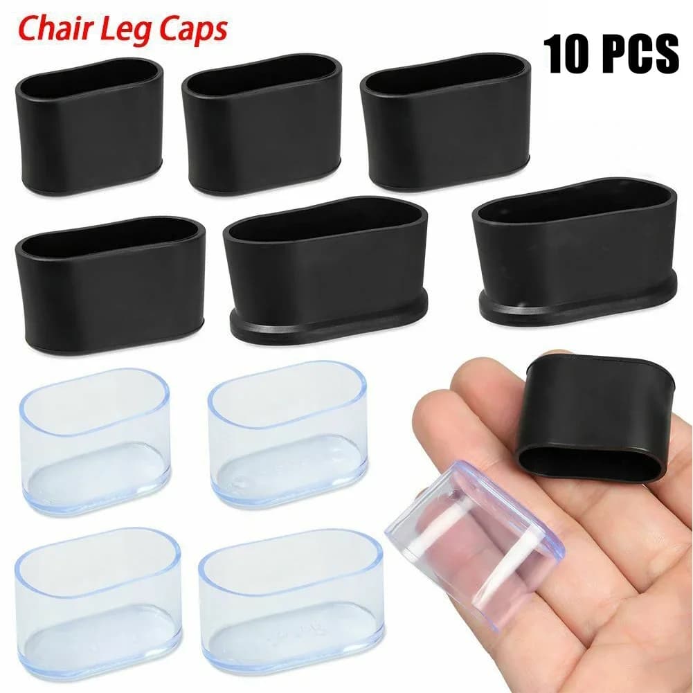 10x antiscivolo ovale gamba della sedia tappi piedi protezioni cuscinetti mobili in silicone tavolo coperture calzini copertura antipolvere piedi livellanti fondo rotondo