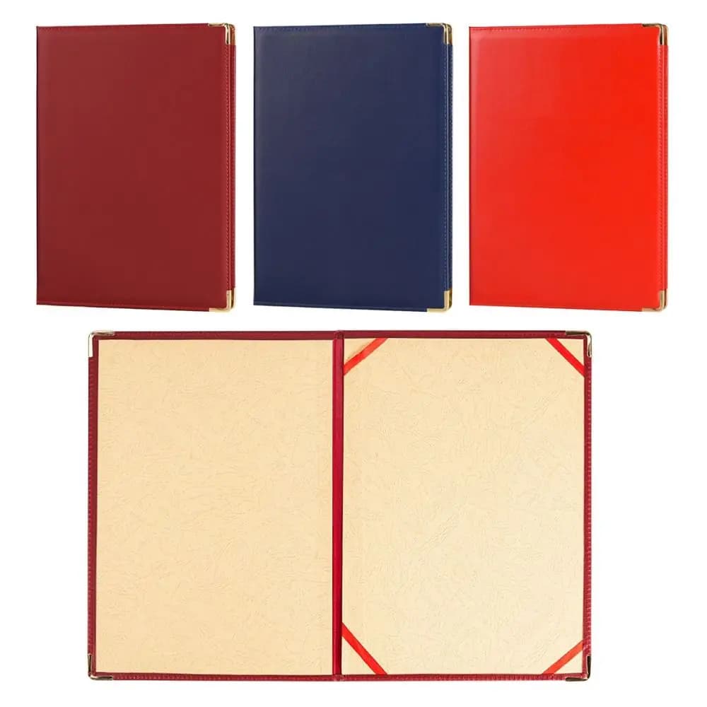 New PU Leather Blank Folder A4 Thicken Paper Cover File Page Folder