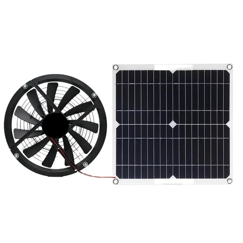 ASWUT - Ventilatore di Scarico con Pannello Solare, Set Ventilatore Rotondo per Circolazione dell'Aria, Sistema di Ventilazione Solare