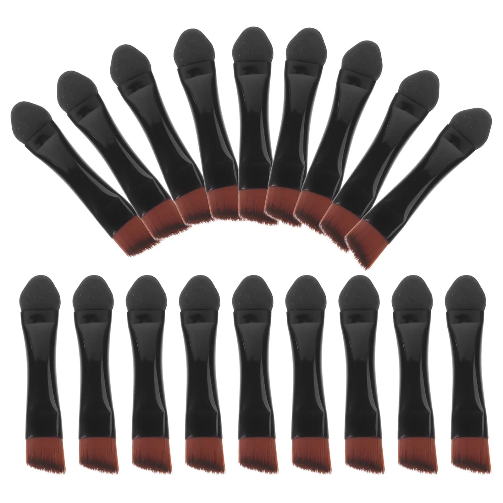 50 double-use applicators for umbrella, soft and delicate makeup brushes on the skin for eyes and lips, ideal for snails, portable and perfect for travel
