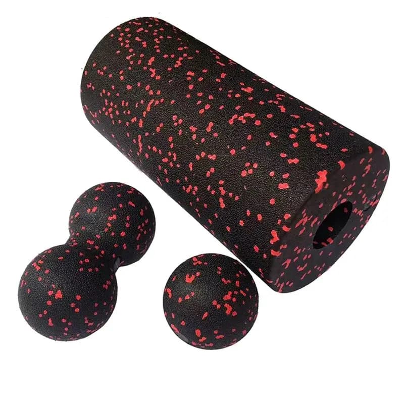 diSupernewSeSet of 3 yoga and peanut-shaped balls in EPP for fitness, for back pain, deep stretching of tissue and muscle relaxation