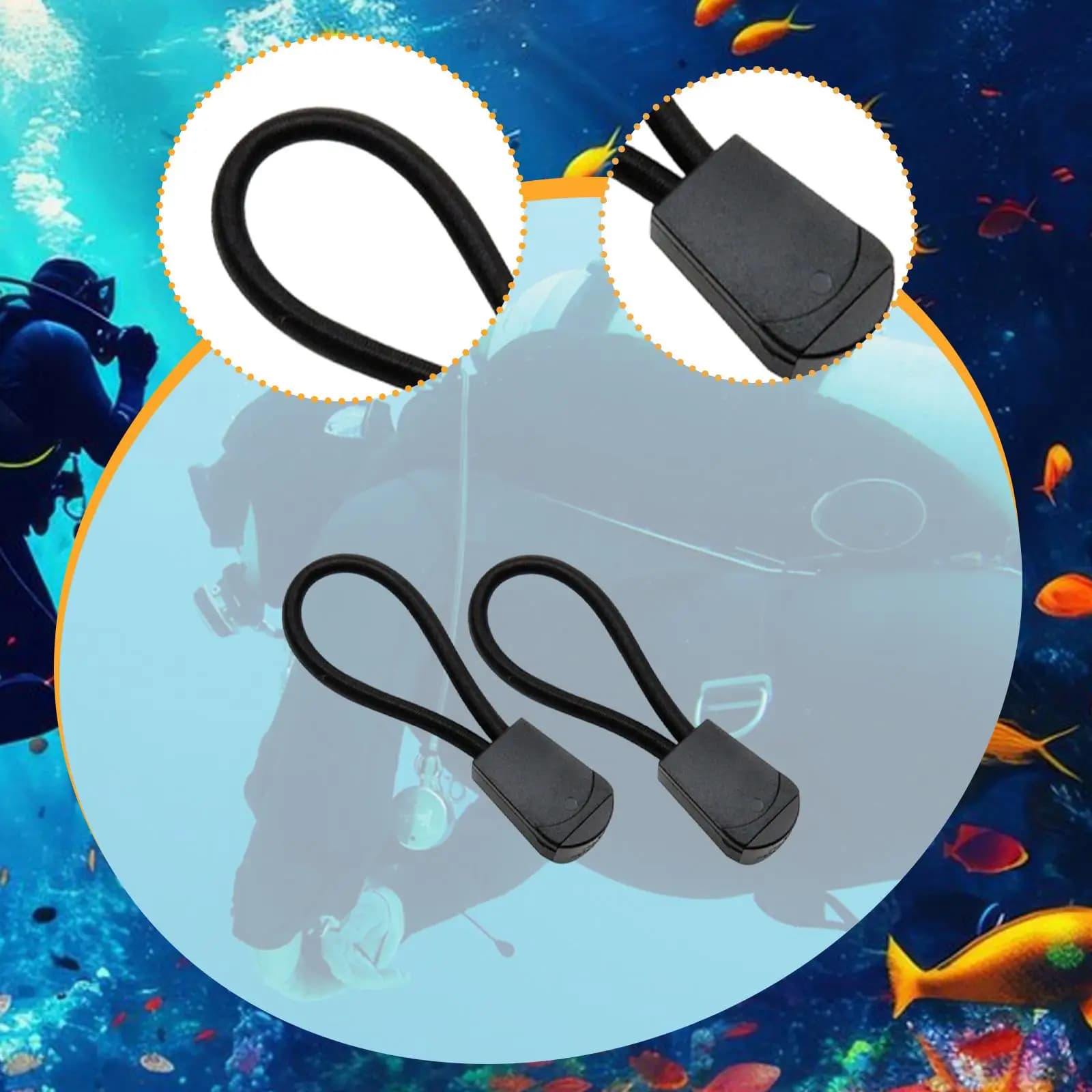 Corda Elastica di Fissaggio per Snorkel da Immersione, Clip Flessibile per Tubo, Supporti di Fissaggio per Attrezzatura Subacquea