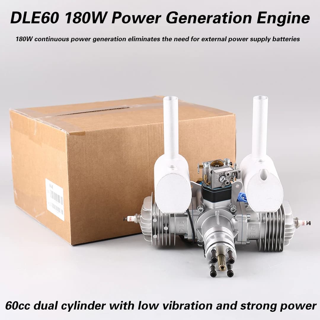DLE60 180W Model Drone Engine Dual Cylinder Two-stroke 60CC Displacement Power Generation System