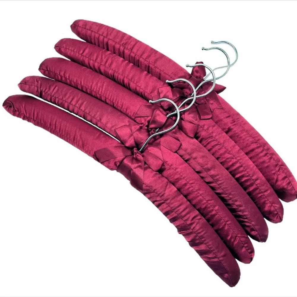 5PCS Soft Satin Padded Clothes Hanger Non-slip Wrinkle-resistant Satin Padded Display Hanger Traceless Shop Display Hangers