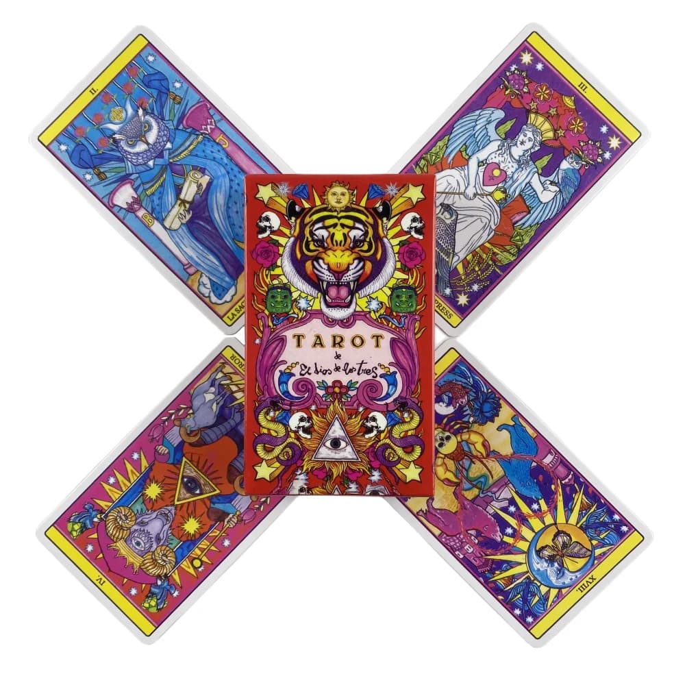 El Dios De Los Tres tarocchi A 78 Tiger Deck Oracle English Visions divinazione Edition Borad Playing Games