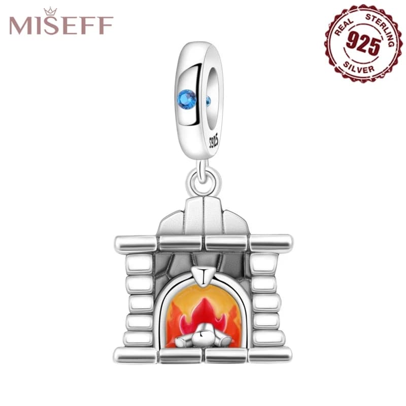 MISEFF 2025 925 Sterling Silver Fireplace Charms Pendant Beads Zircon Necklace Original Bracelets Exquisite Jewelry Family Gifts