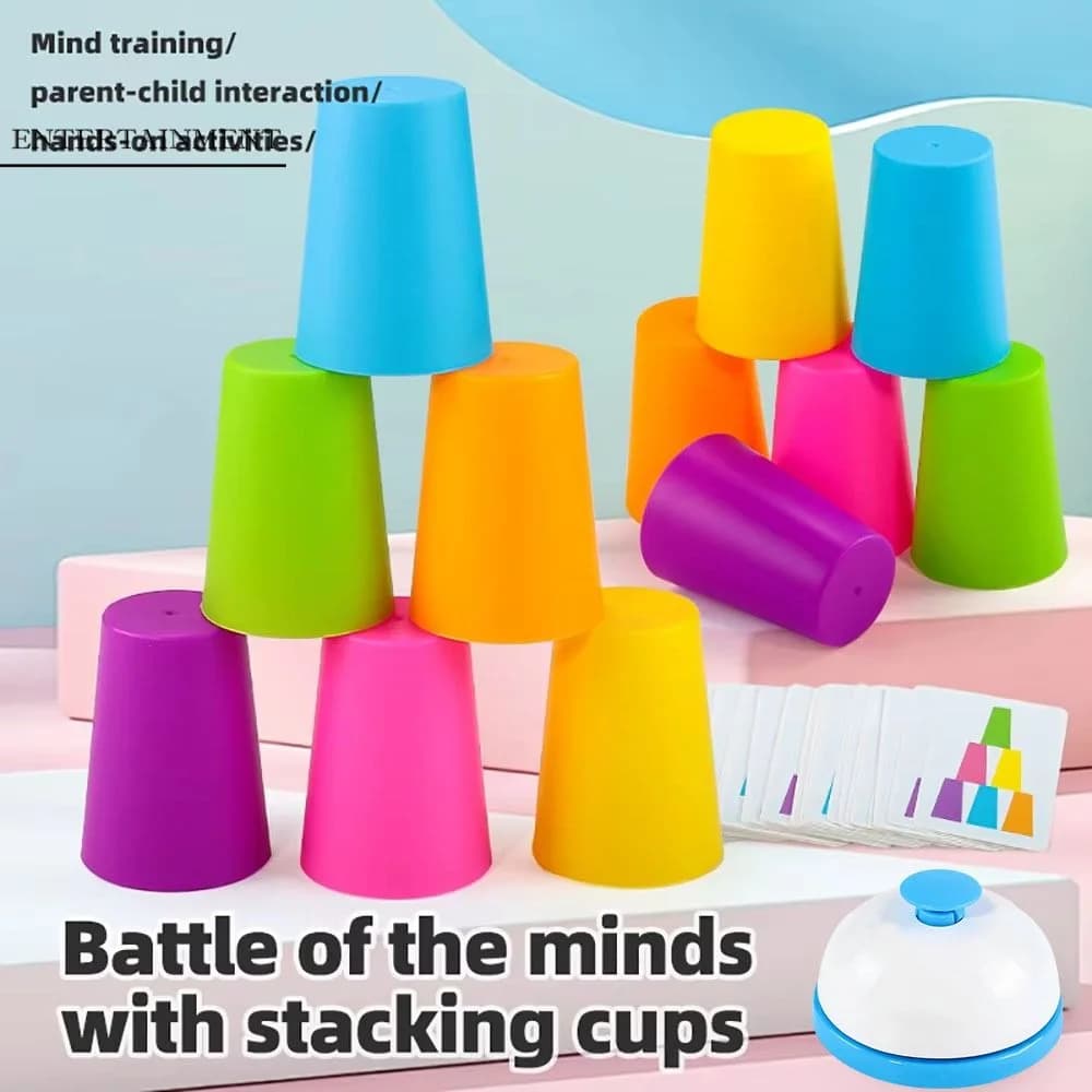 Gioco Educativo di Impilamento Tazze Colorate, Gioco Montessori per l'Apprendimento dei Colori e Allenamento Logico, Gioco da Tavolo per Interni