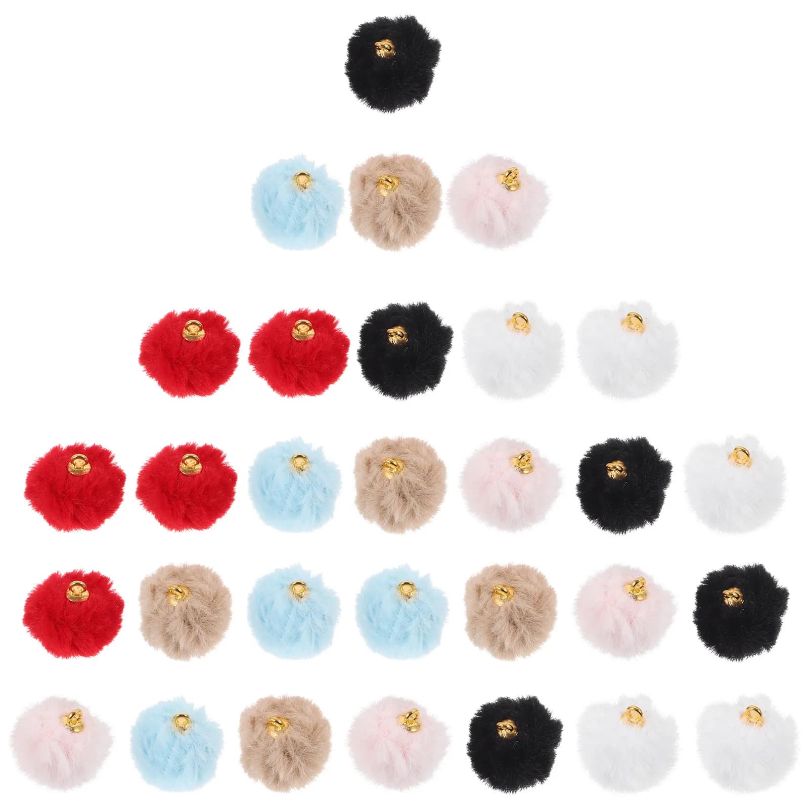 30 Pezzi di Ciondoli a Pompon Colorati per Creazione di Gioielli, Collane, Bracciali, Portachiavi e Artigianato
