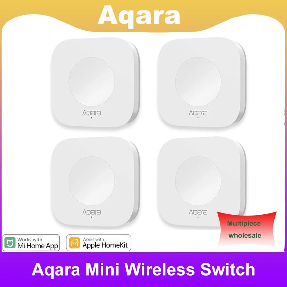 Aqara Mini interruttore wireless Connessione Zigbee Pulsante di controllo versatile a 3 vie per dispositivi domestici intelligenti compatibile con Apple HomeKit