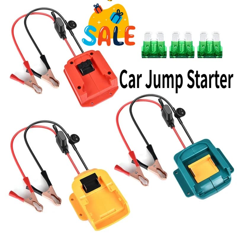 Adattatore per Batterie al Litio 18V Makita/Milwaukee/Dewalt, Dispositivo di Avviamento per Auto, Convertitore di Avviamento d'Emergenza con Clip
