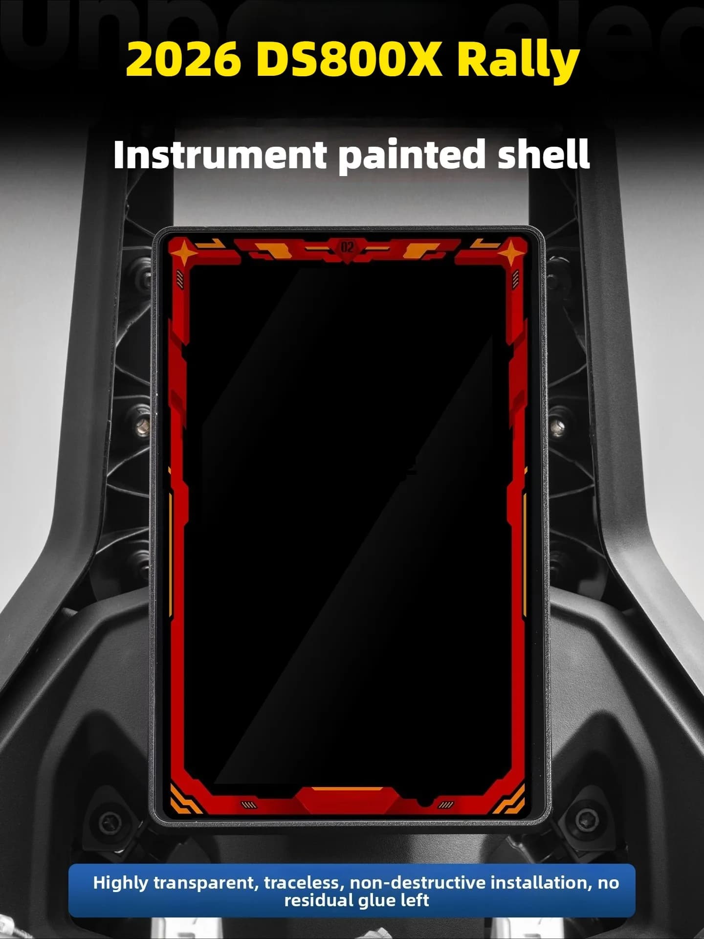 New acrylic dashboard paint cover, non-tempered glass protective film, for the 2026 VOGE DS800Rally - aftermarket accessory