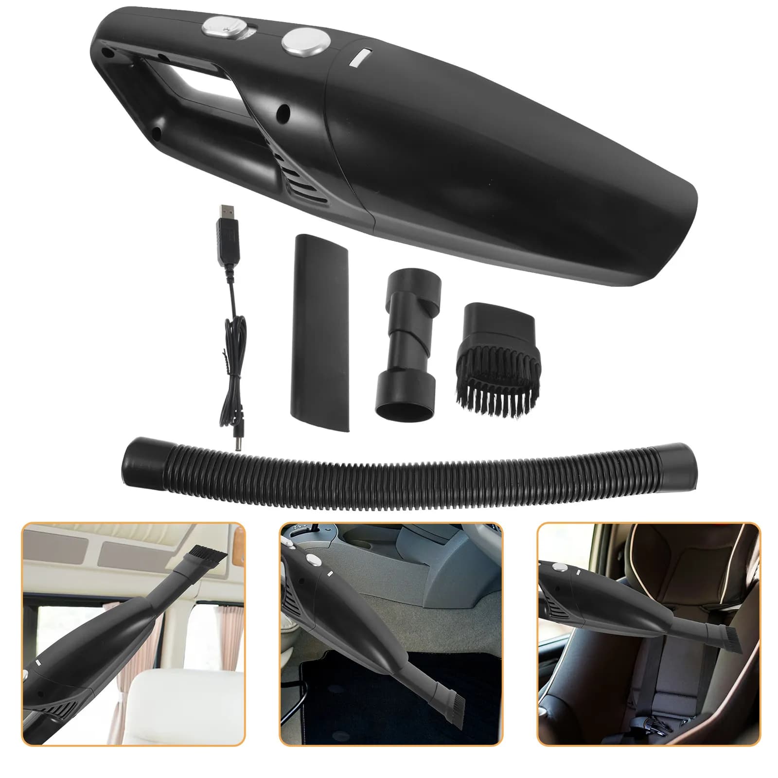 Aspirapolvere per Auto Senza Fili 12V, Potente Aspirazione 7000Pa, Uso a Secco e Umido, Silenzioso con Filtro Hepa