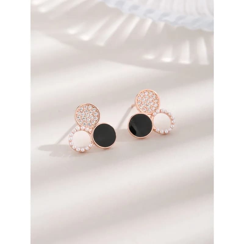 InsS925 Argento semplice e dolce moda temperamento zircone leggero lusso nuovi orecchini gioielli
