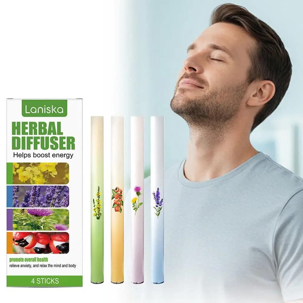 Laniska Diffusore di erbe Camelia Set a 4 colori Estratti di timo e menta, aumenta l'energia Allevia l'ansia per il relax Supporto respiratorio