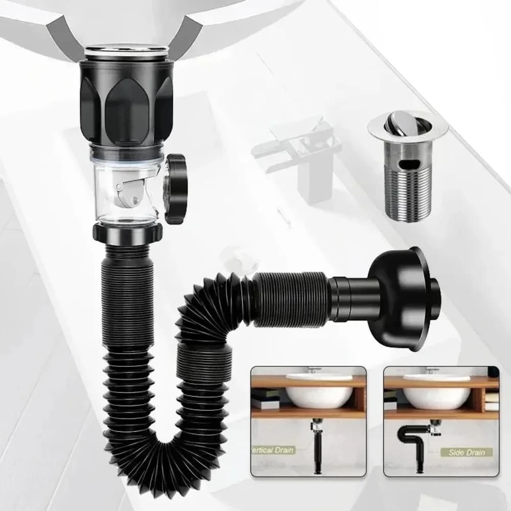 Odor-proof drainage pipes set for stainless steel sink drain sink drain wall drainage horizontal drainage kitchen accessories
