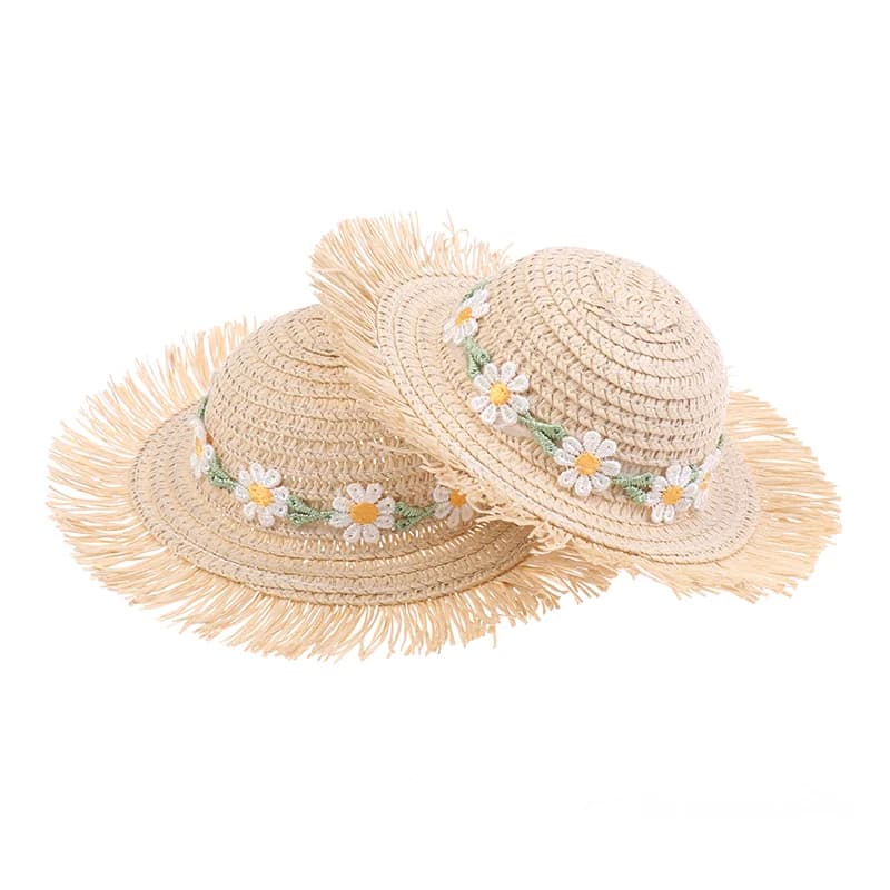 Nuovo Cappello da Sole Daisy Fatto a Mano per Casa delle Bambole, Accessorio per Bambole 1/6, Cappello Carino con Fiocco Decorativo, Regalo Giocattolo per Bambini