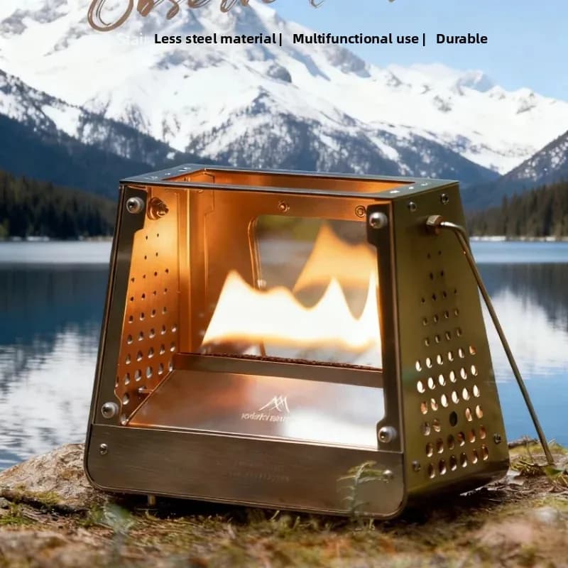 MOUNTAINHIKER 2025 Small outdoor camping stove Portable firefighting platform 201 Mini heater firefighting stainless steel