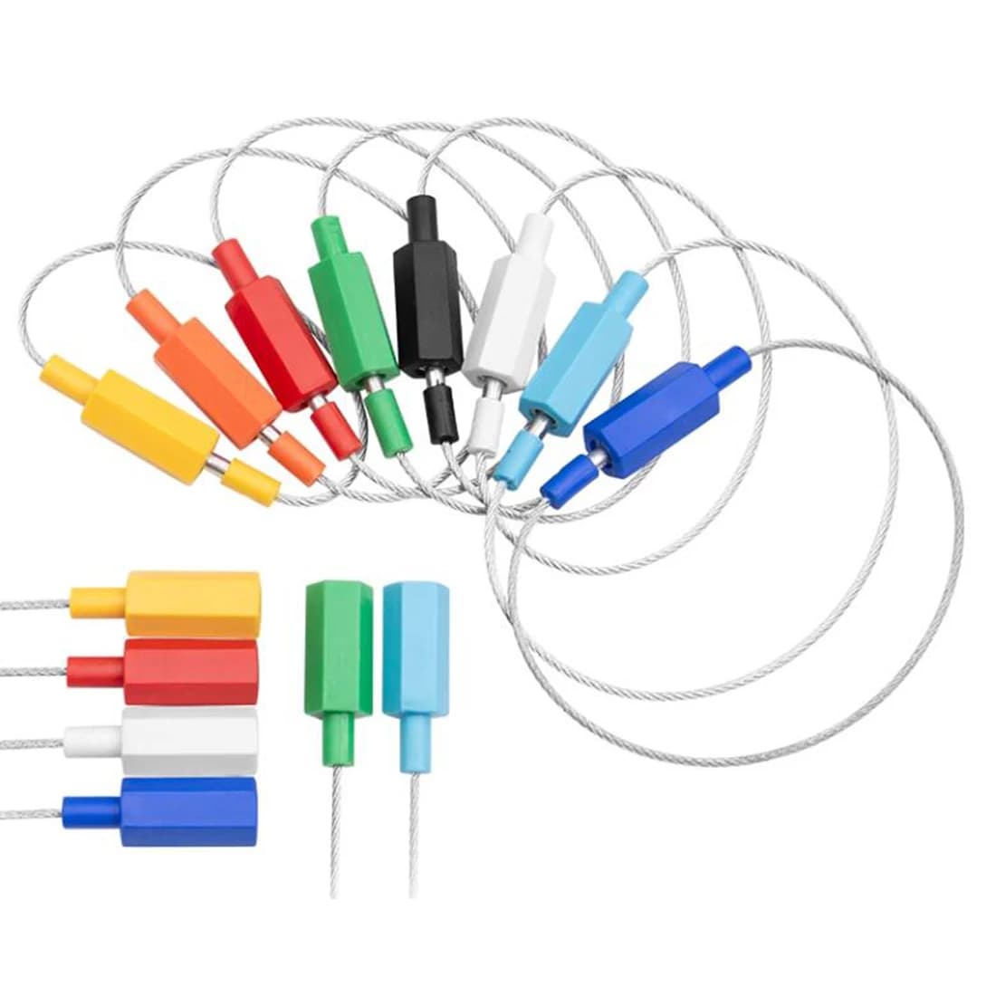 10 pz Plug-in Filo di Acciaio Sigillo Lucchetto Guarnizione Metallica Fascetta ZIP Etichetta 25 cm Lungo Numeri Stampati per Contenitore NUOVO All'ingrosso