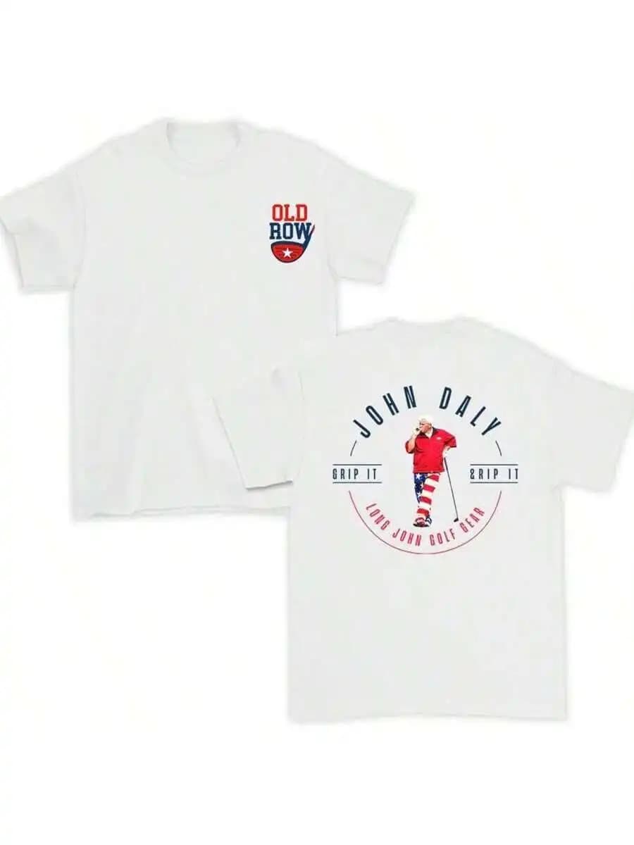 T-shirt grafica John Daly Grip It Rip It per uomo e donna, top oversize in cotone, abbigliamento Old Row, maglietta da golf, idea regalo perfetta