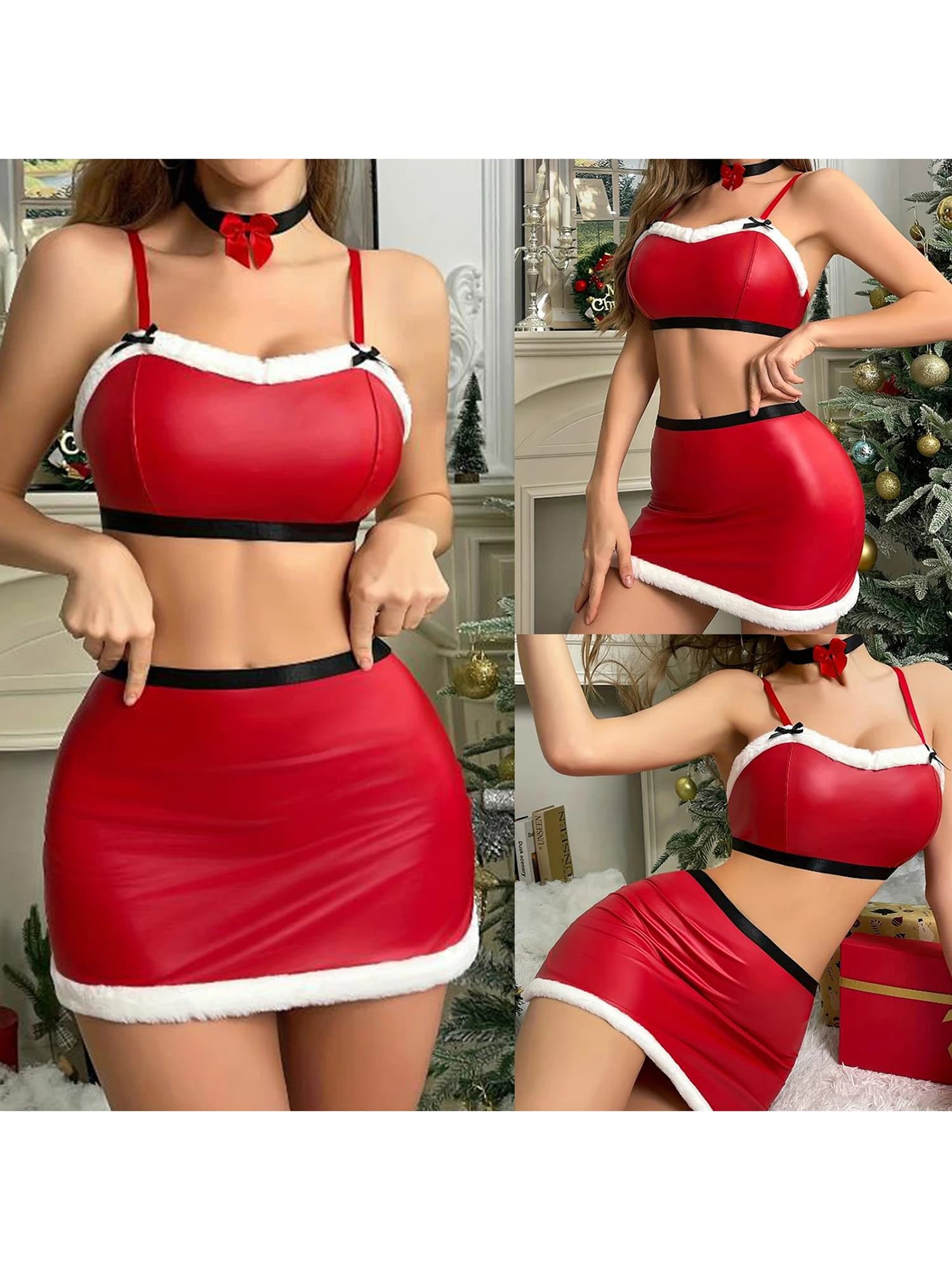 Set di lingerie sexy in pizzo con reggicalze e calze autoreggenti seducenti per donna