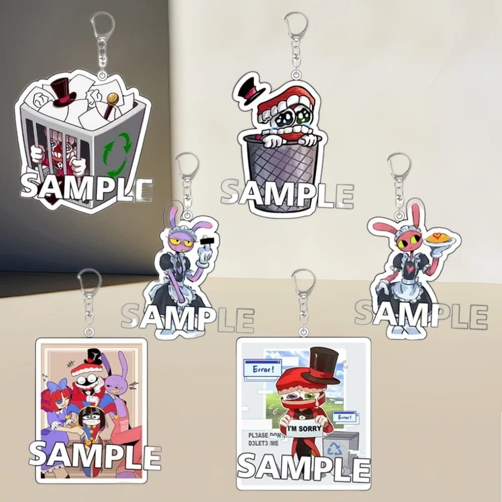 For TADC Pomni Gangle Zooble Kinger Caine Jax Ragatha Peripheral 5cm Acrylic KeyChain Creativity Backpack Pendant Festival Gift