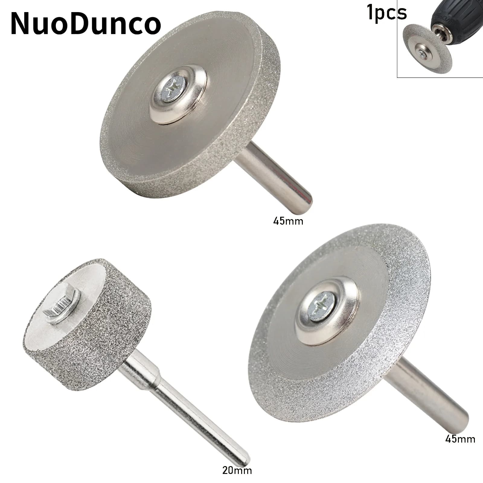 NunDunco 20mm/45mm Mola diamantata Mini Punte abrasive Smerigliatrice Utensile rotante per lucidare Acciaio al tungsteno Pietra Legno Rettifica