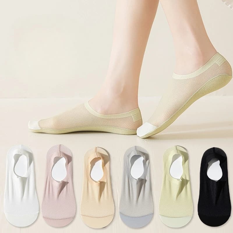 Slim breathable mesh sock Socket Excavated Low-slip Silicone Socks Fashionable Summer Invisible Socks