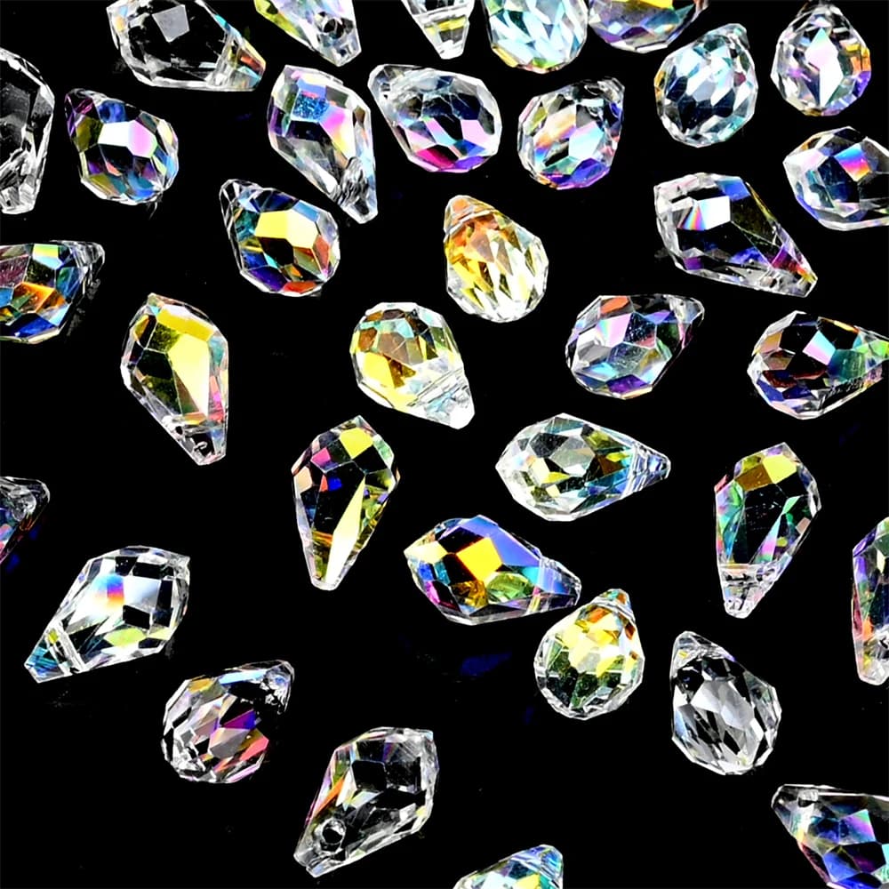AAA Aurora Crystal Tear Drop Shape Glass Bead 5*8MM Loose Spacer Beads For Earrings Bracelets Jewelry Making DIY