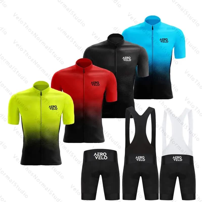 AERO VELO Cycling Jersey Set Short sleeve and Bib Shorts Pro Race Camping Bicycle Clothing MTB Ropa Maillot for Men Summer 2026