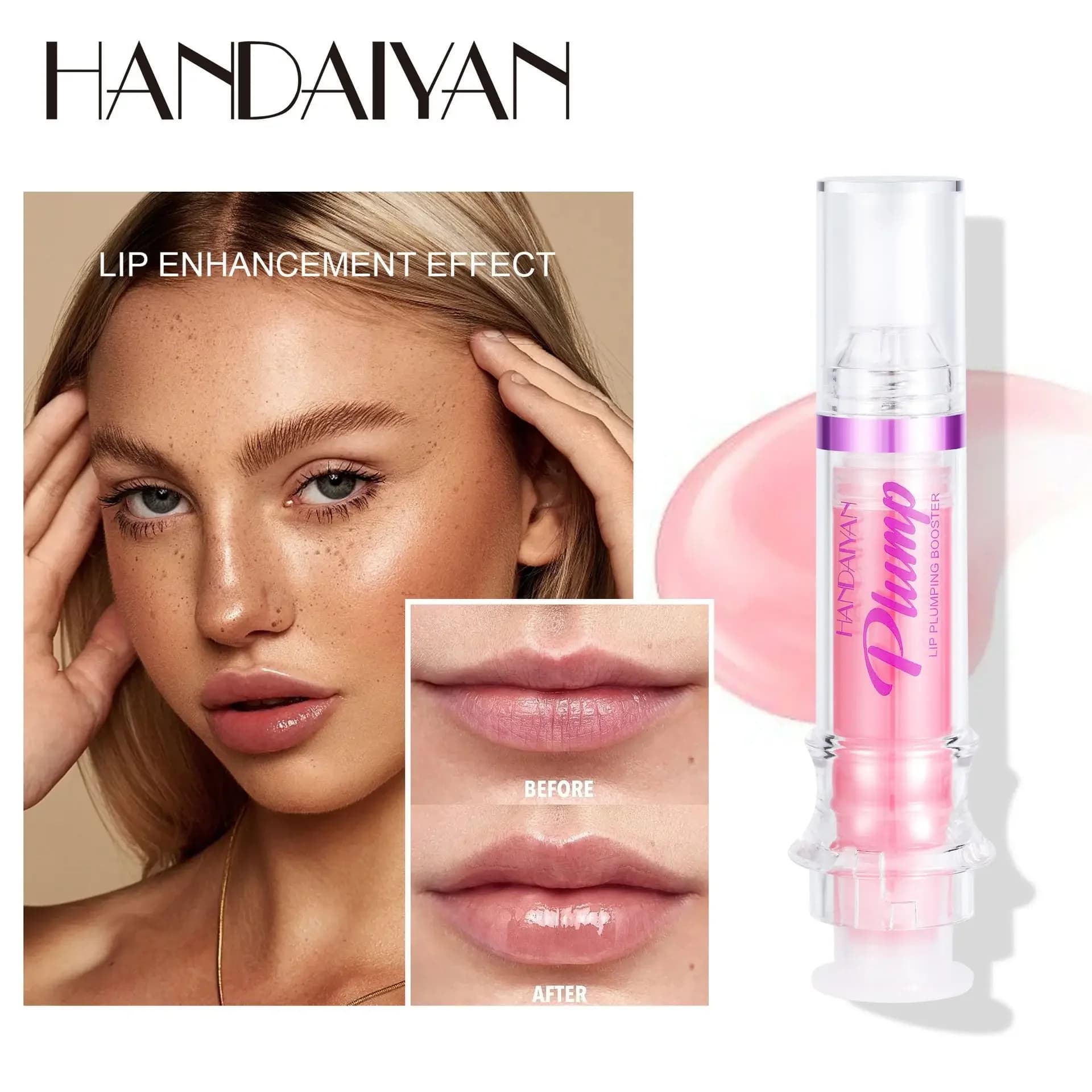 HANDAYAN 6 colori Lip Plumping Booster Idratante Lucidalabbra trasparente Rimpolpante Olio per labbra al miele Labbra ricce Lipgloss Trucco
