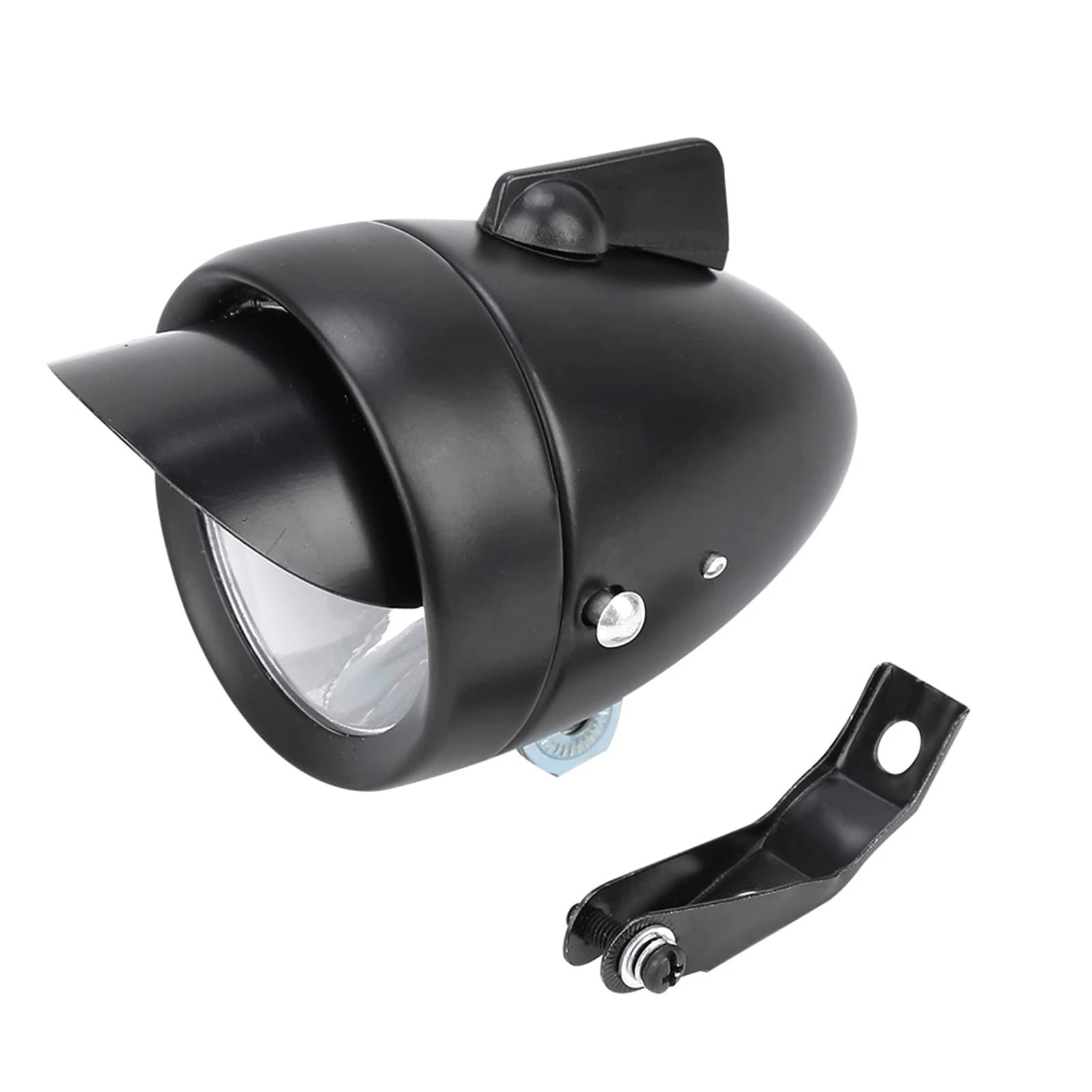 Faro Anteriore LED Super Luminoso per Bicicletta, Luce Vintage con Visiera per Bici Retrò